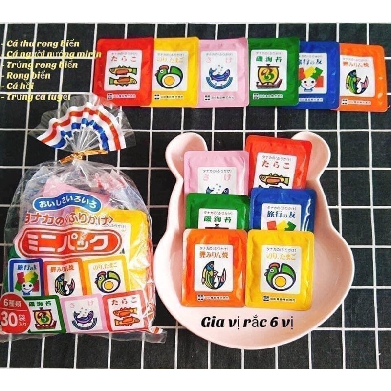 (Date 11/2023) Gia vị rắc cơm, cháo Tanaka Furikake Nhật Bản cho bé ăn dặm từ 1 tuổi