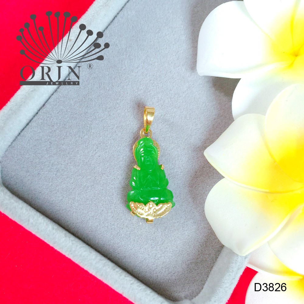 Mặt dây chuyền Phật xanh thạch cao cấp Orin D3826 thời thượng