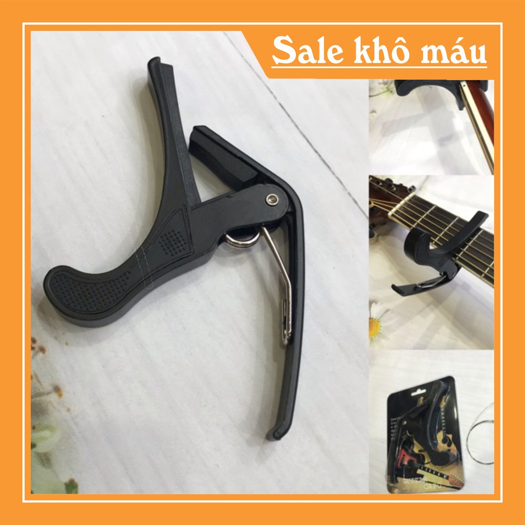 [Giảm Giá] Compo 4 phụ kiện cần thiết cho guitar - tuner, capo, phím, dây