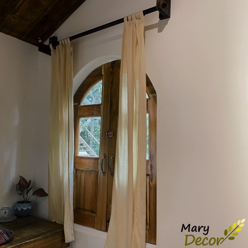 Rèm vải bố mộc trang trí cửa sổ decor homestay farmstay phong cách vintage Mary Decor - Quà tặng - (Sỉ inbox)