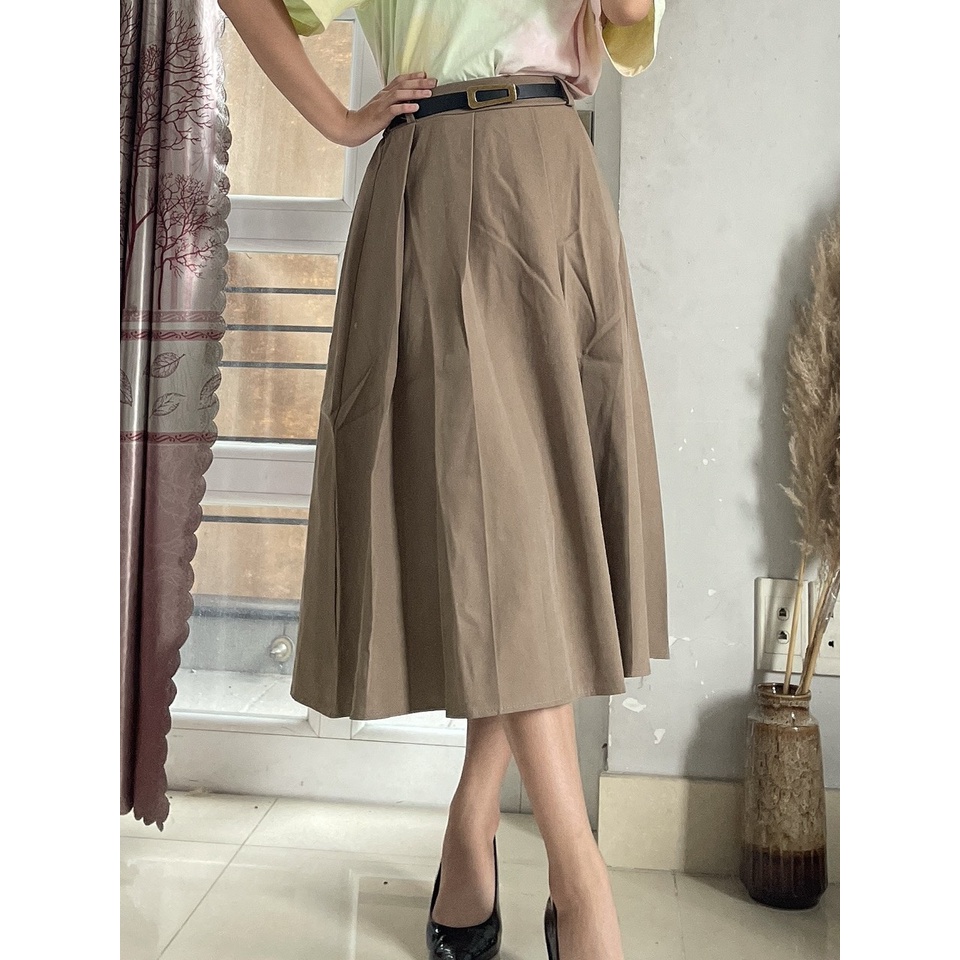 Chân Váy Dài Có Dây Nịch Style Cổ Điển | Smide Clothing