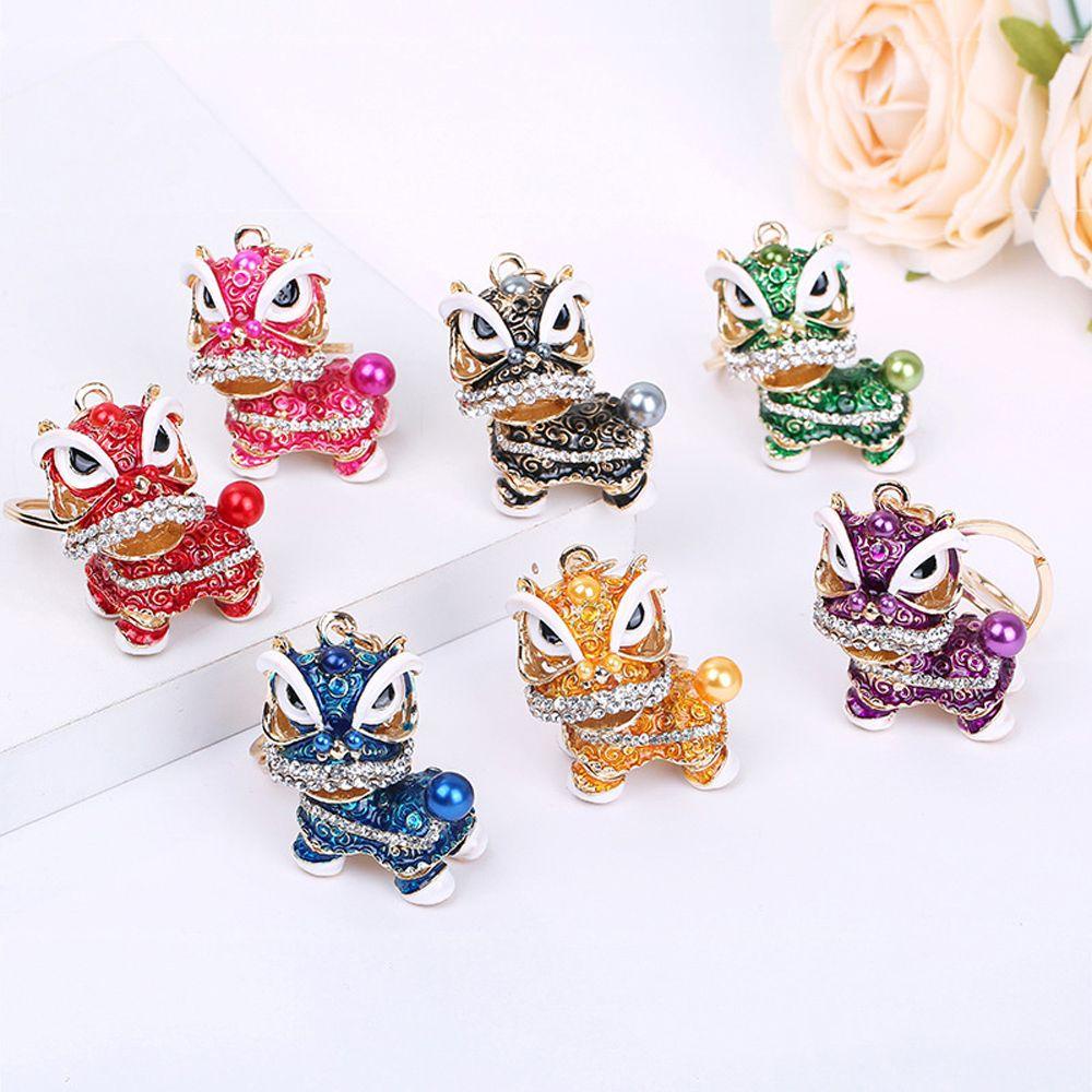 Móc Khóa Kim Loại Hình Sư Tử Nhảy Múa Truyền Thống Trung Quốc Sáng Tạo