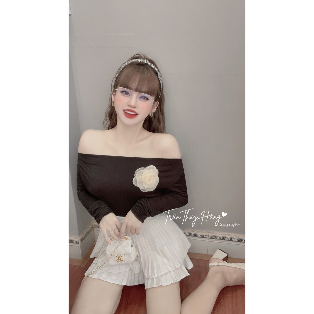 SET ÁO HOTGIRL Trễ Vai + Chân Váy hot hit Cao Cấp