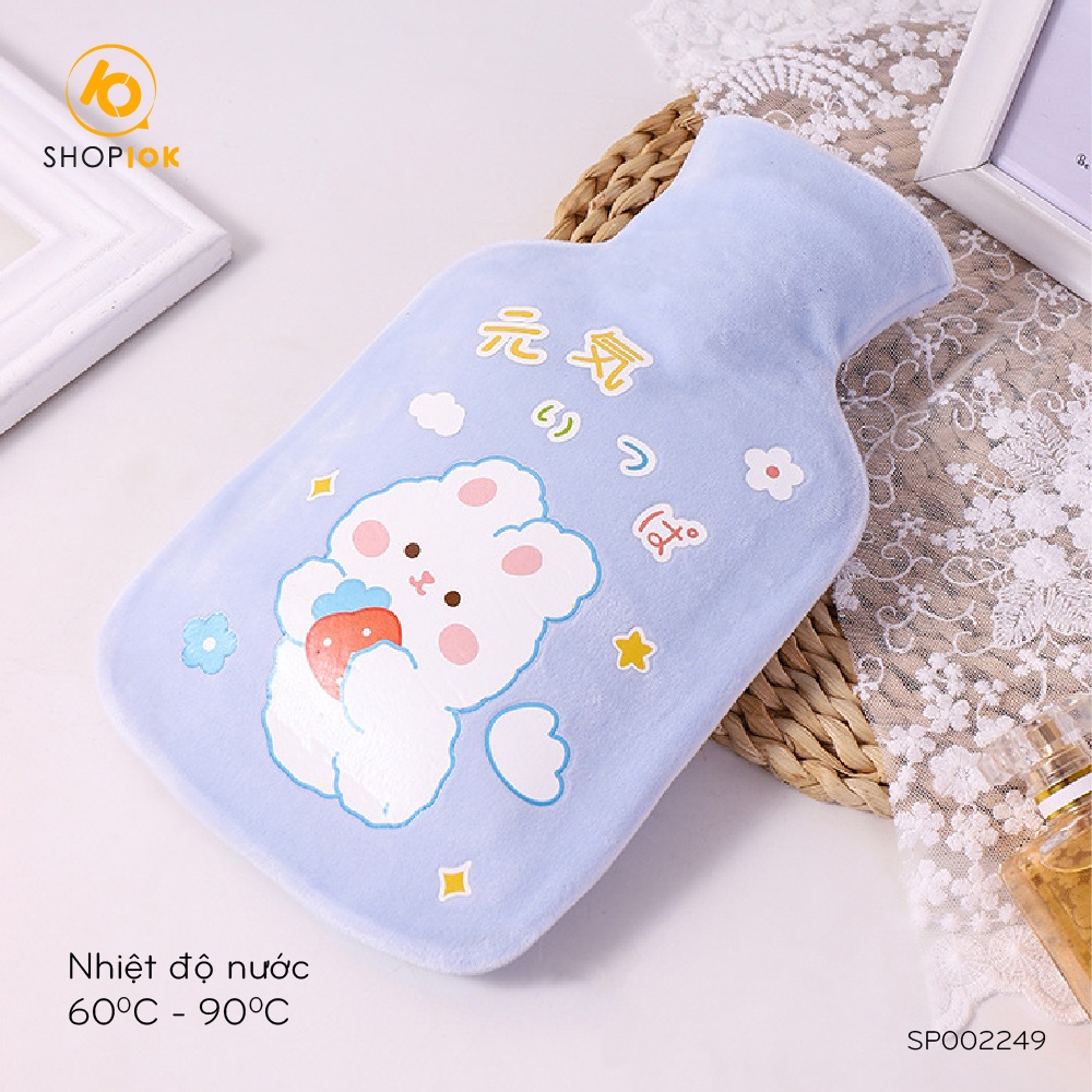 Túi chườm nóng lạnh SHOP10K giảm đau bụng kinh, túi chườm giữ ấm hạ sốt 350ml SP002249