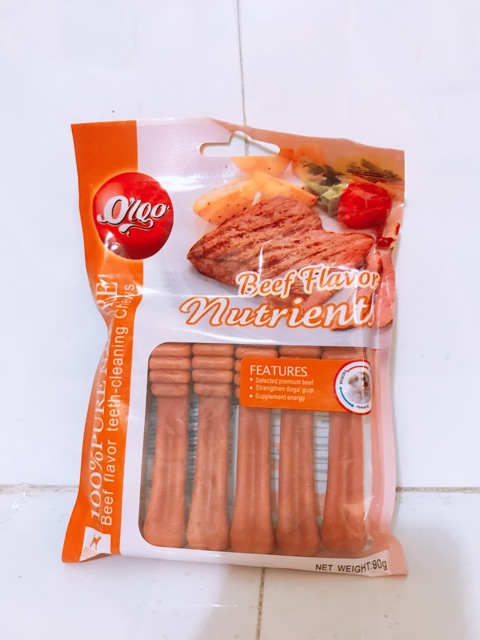 Xương gặm khử mùi hôi miệng, sạch răng chó mèo Orgo 90g