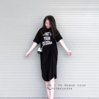 Váy cotton chữ xoắn eo