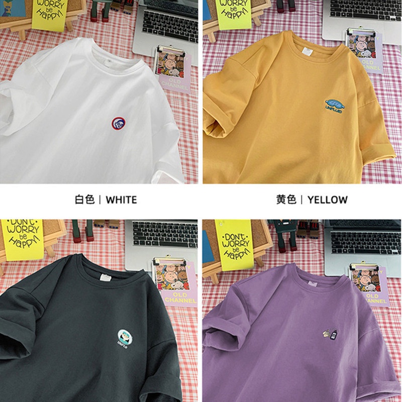 Áo thun SUXI tay ngắn cổ tròn dáng rộng phong cách Hàn Quốc thời trang mùa hè dành cho nữ