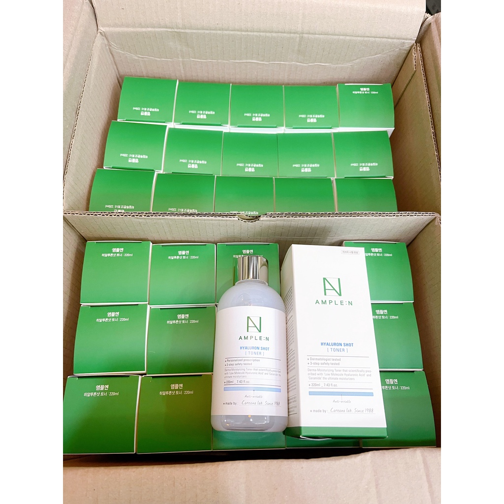 Nước hoa hồng dưỡng ẩm và chăm sóc da chuyên sâu AMPLE:N Hyaluron Shot Toner