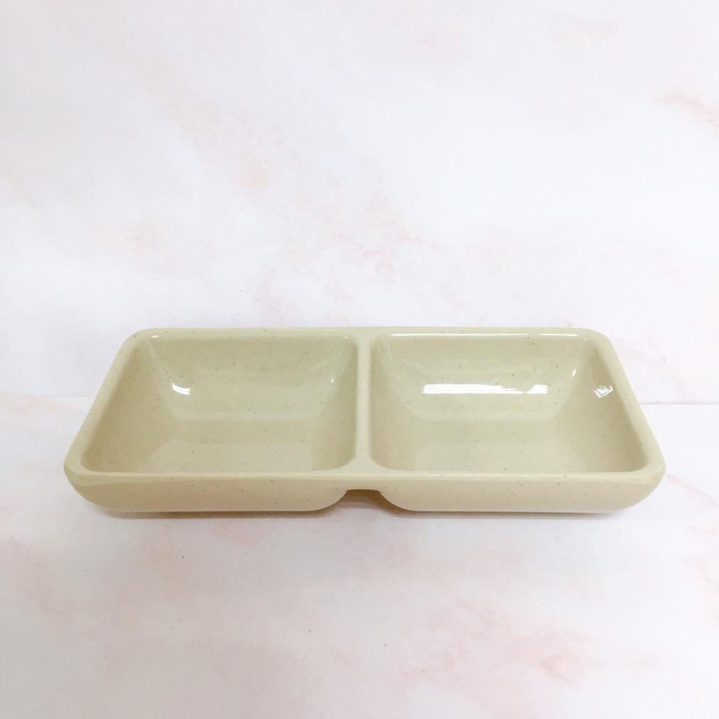 (HÀNG ĐẸP) Đĩa Chấm Nhựa Phíp 100% Melamine Nâu Đá - Stone