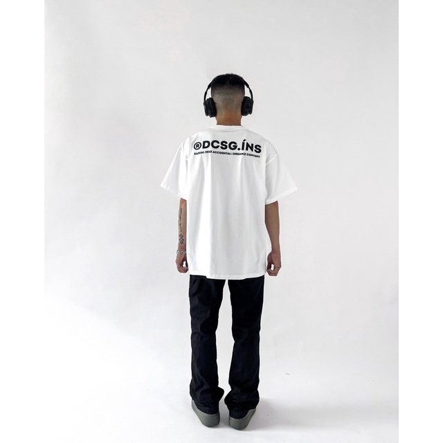 Áo Thun Tay Lỡ “DCSG.INS” Chính hãng - Cotton - Đen /Trắng