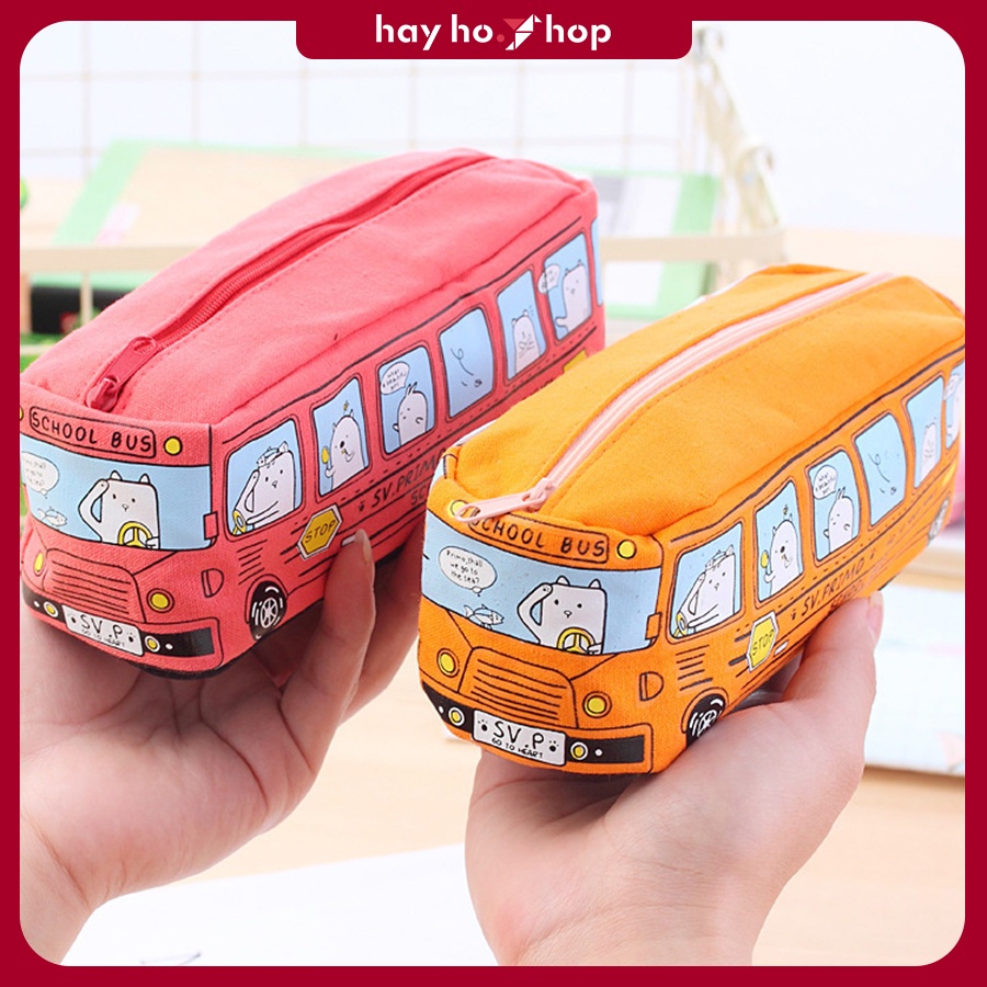 Bóp viết chuyến xe thanh xuân dễ thương bằng vải canvas siêu cá tính unisex 2022