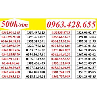 Sim Viettel đồng giá 500.000