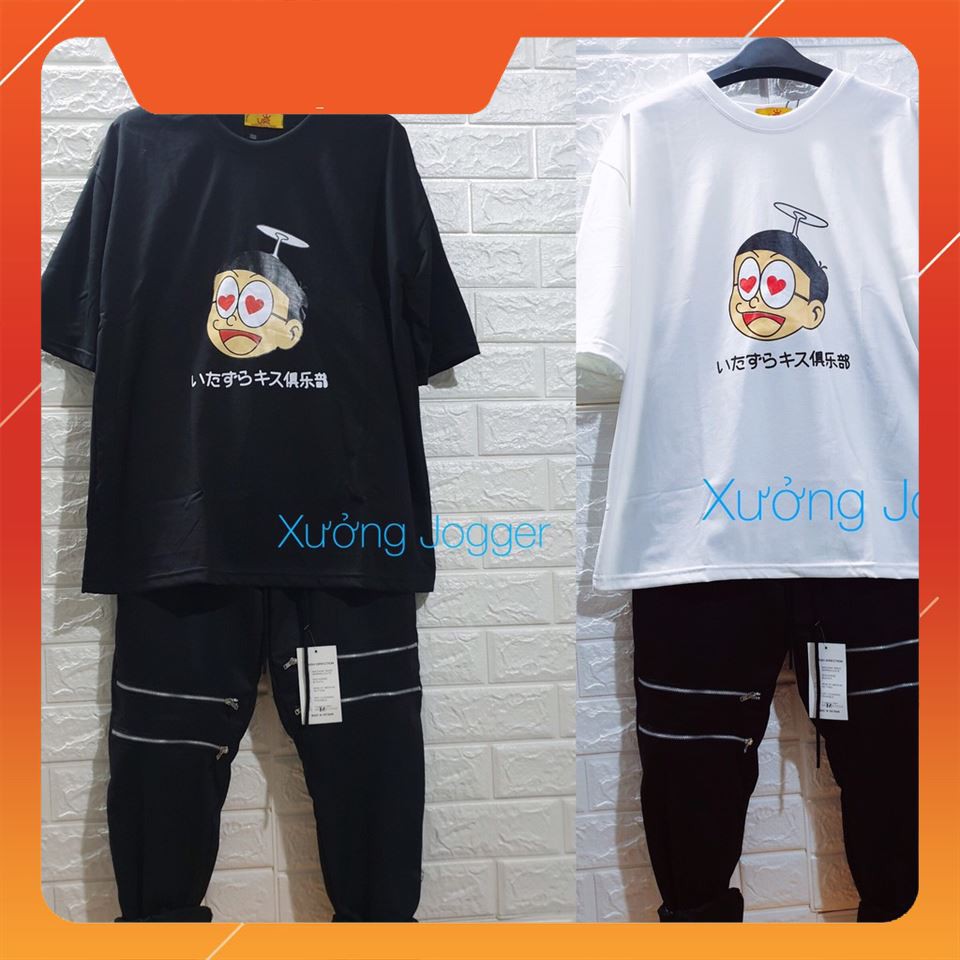 Set Quần Áo Trắng Đen Nobita Mịn Đẹp