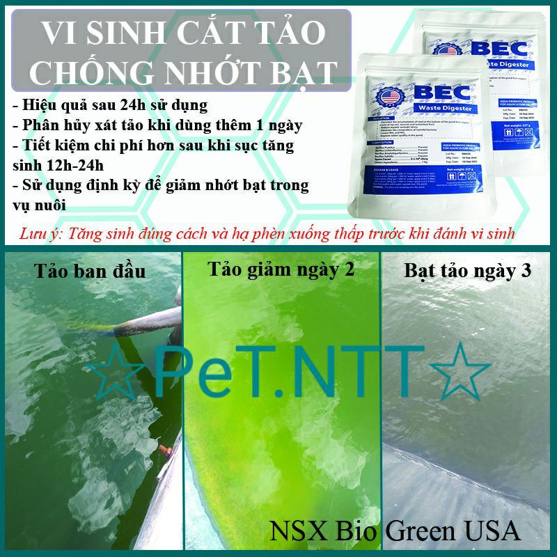 Vi Sinh BEC Cắt Tảo Độc,Giảm Nhớt Bạt Nhập Khẩu usa《 Mua 10 Tặng 1》
