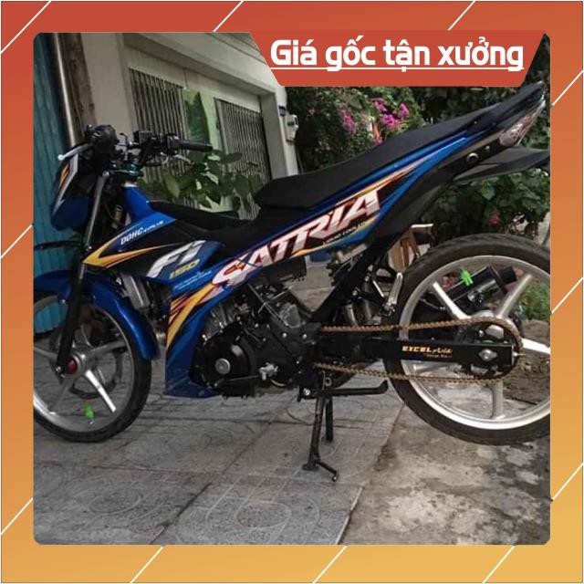 Tem rời Satria Fi Sấm Sét Crom cao cấp dán xe xanh