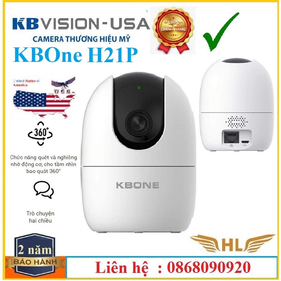 Camera Wifi Không Dây Kbone H41P 4Mp Siêu Nét Xoay Quét 360 Độ Full HD 1080p , Camera Kbone H21P 2Mp - Hàng Chính Hãng