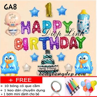 Sét bong bóng trang trí sinh nhật mẫu gà