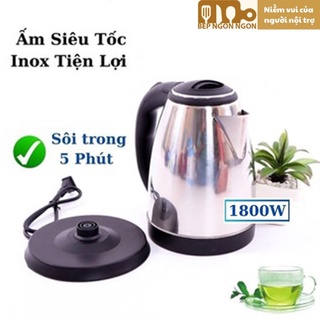 Ấm siêu tốc, ấm điện vỏ inox 1,8L