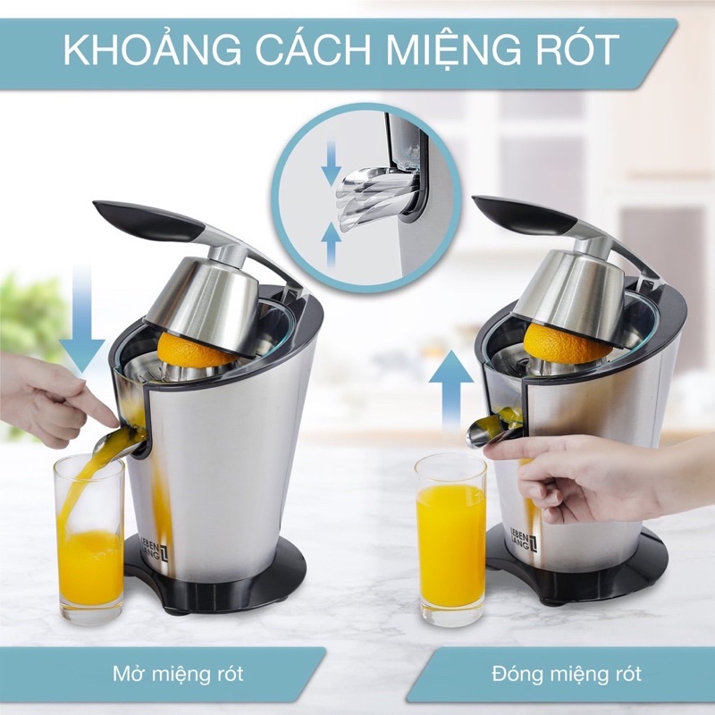 Máy vắt cam, ép cam chính hãng LEBENLANG của Đức bằng inox cao cấp bảo hành đổi mới 2 năm LBC388