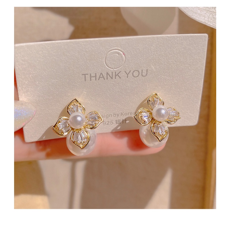 Khuyên tai đính ngọc trai cao cấp phong cách sang trọng cho nữ