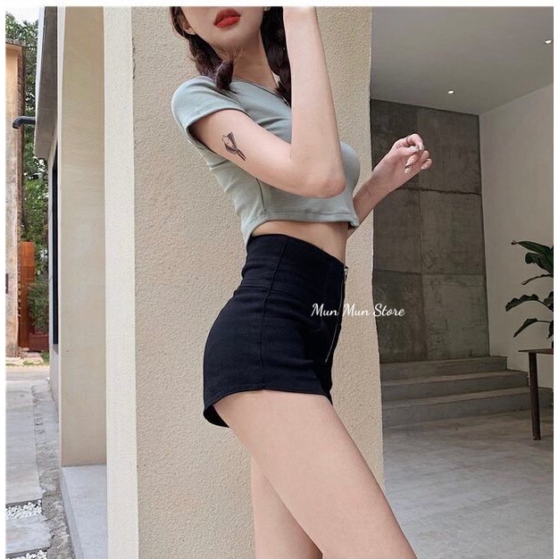 [𝐅𝐫𝐞𝐞 𝐒𝐡𝐢𝐩]Quần short jean nữ lưng cao munmunstore quần đùi chất jean co giãn mềm mại ( ảnh + video thật )8702