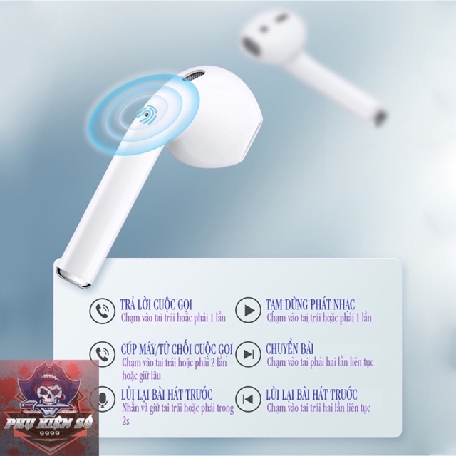 Tai Nghe Bluetooth i12 5.0 Cảm Ứng Cực Nhạy Tăng Chỉnh Âm Lượng 1 Đổi 1 Trong 30 Ngày - PKSMART - PHỤ KIỆN SỐ 9999