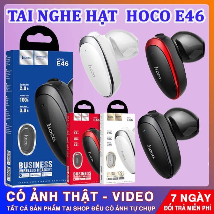 TAI NGHE BLUETOOTH HẠT CÀI HOCO E46 - Sạc 2 Tiếng -Thời Gian Chờ 100 giờ | 21001