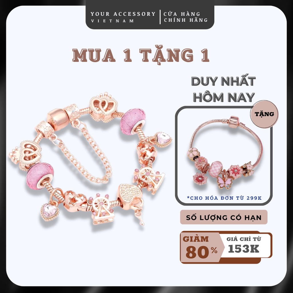 Vòng Charm mạ bạc S925 kiểu Pandora cao cấp YA40 [YOUR ACCESSORY VIETNAM]
