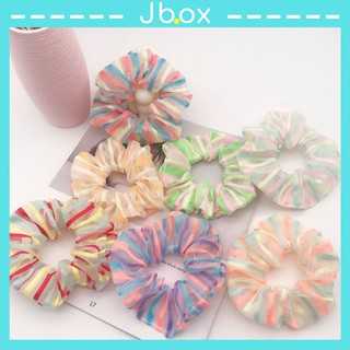 Cột tóc vải scrunchies sọc 3 màu ct62