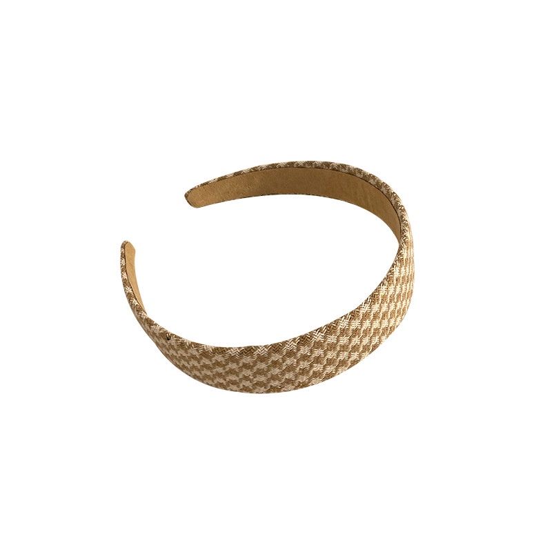 Băng đô cài tóc họa tiết caro phong cách retro Pháp