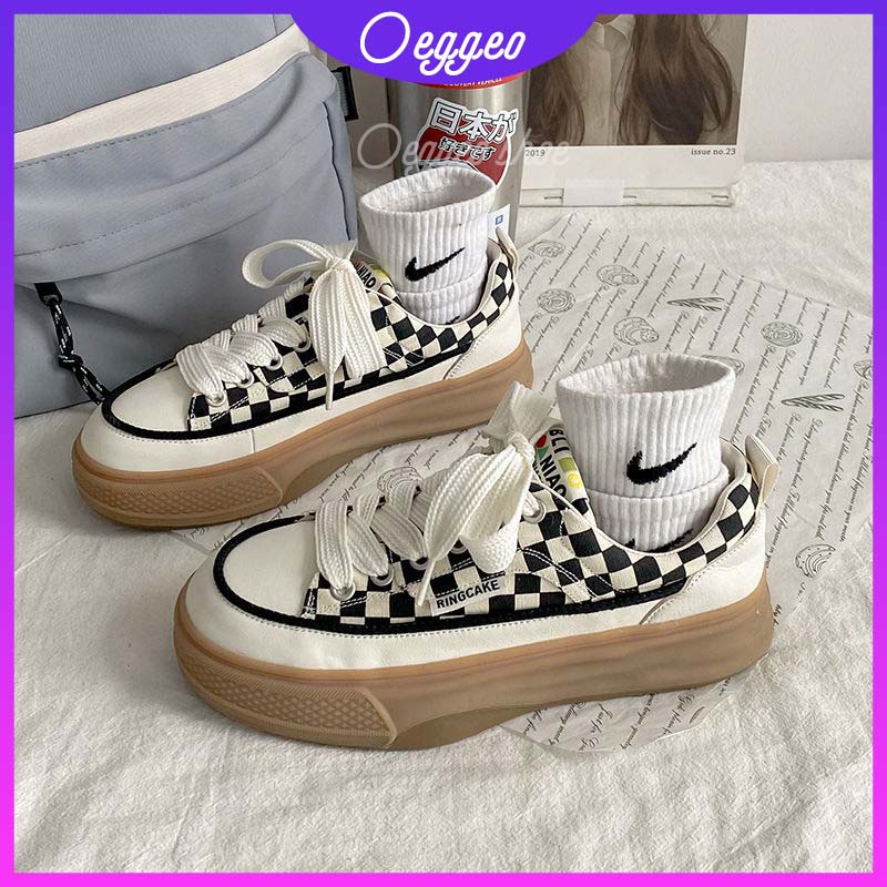 Oeteo Giày canvas Đế Bằng Đa Năng Thời Trang Cho Nữ