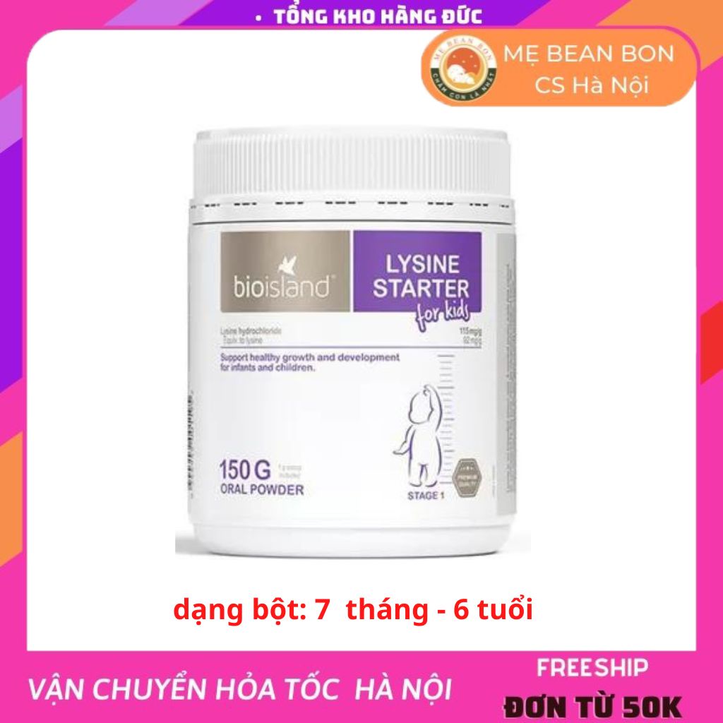 Viên uống/ Bột tăng chiều cao cho bé Bio Island Lysine Step Up For Youth giúp bé tăng chiều cao tăng chuyển hoá ăn ngon