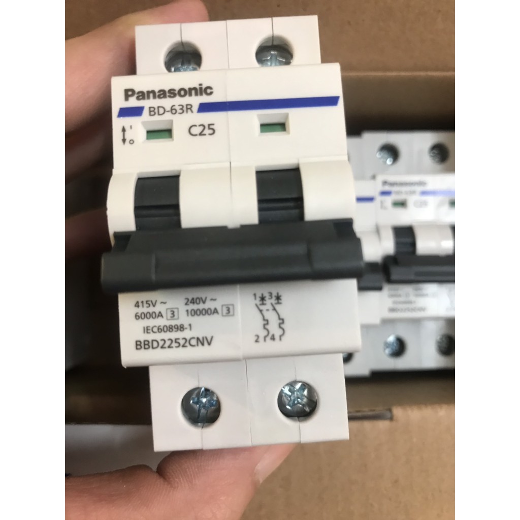 Át 2 Cực Panasonic  2P-10A,16A,20A,25A,32A,40A,50A,63A cam kết chuẩn chính hãng