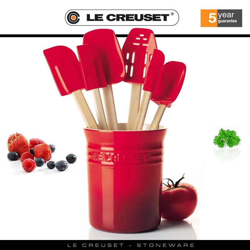 HŨ ĐA NĂNG ĐỰNG DỤNG CỤ NẤU ĂN, THÌA ĐŨA, CẮM HOA....LE CREUSET MẦU ĐỎ