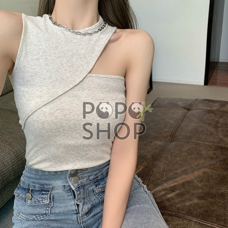 Áo ba lỗ khoét vai quyến rũ sành điệu