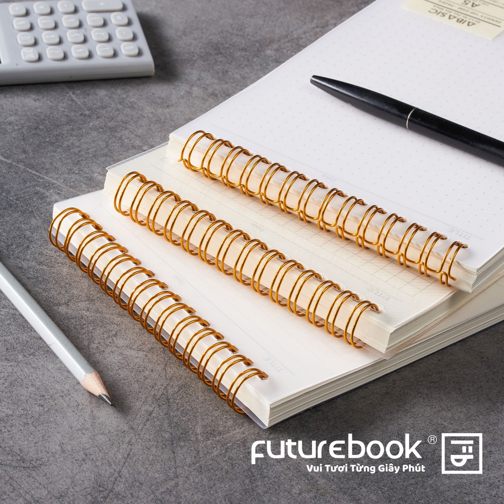 Sổ Lò Xo Bìa Nhựa Aibasic- Freesize - Phong cách Nhật Bản. Văn phòng phẩm FUTUREBOOK.