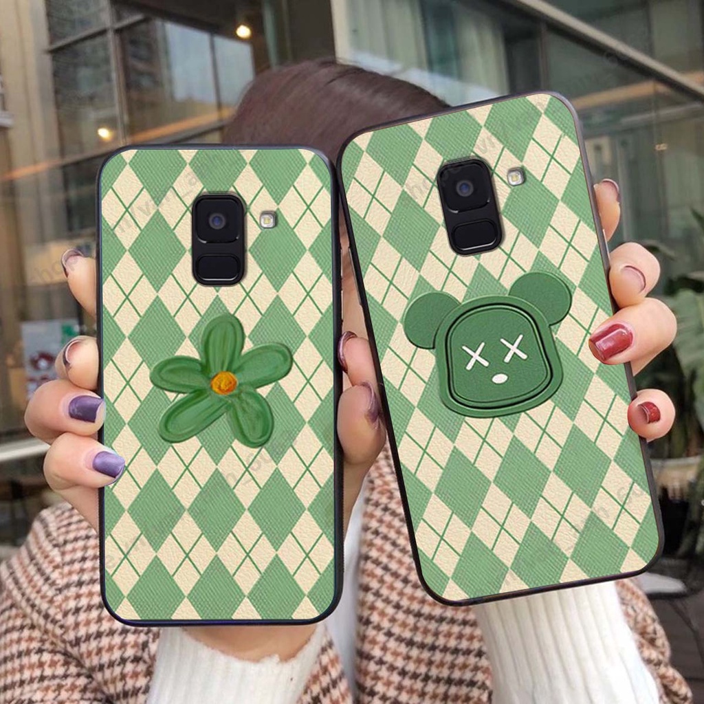 Ốp lưng Samsung A6 2018 / A6 Plus / A6+ in hình hoa, gấu rich bear nghệ thuật, thời trang