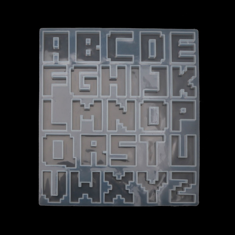 Khuôn Silicone Làm Móc Khóa / Trang Sức Hình Chữ Cái Pixel DIY