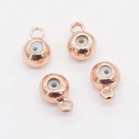 [C6BC] Phụ kiện trang sức (DIY) - Bi bạc nút chặn [có vòng khóa] điều chỉnh dây chuyền dùng cho vòng cổ vòng tay