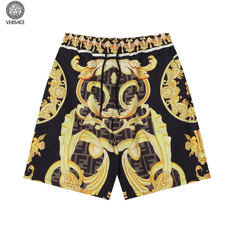 Versace * Quần Short In Hoa Vàng Phong Cách Baroque Sang Trọng Giản Dị Thoải Mái