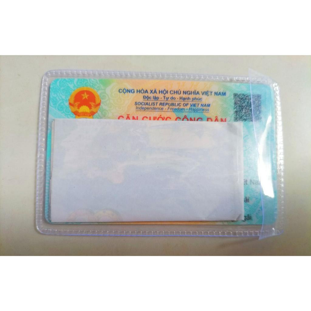 10 cái bọc căn cước công dân cấn răng cưa , trong suốt có nắp bảo vệ thẻ