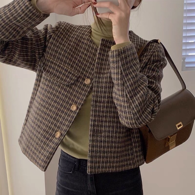 Áo dạ sweet kẻ Quảng Châu | BigBuy360 - bigbuy360.vn