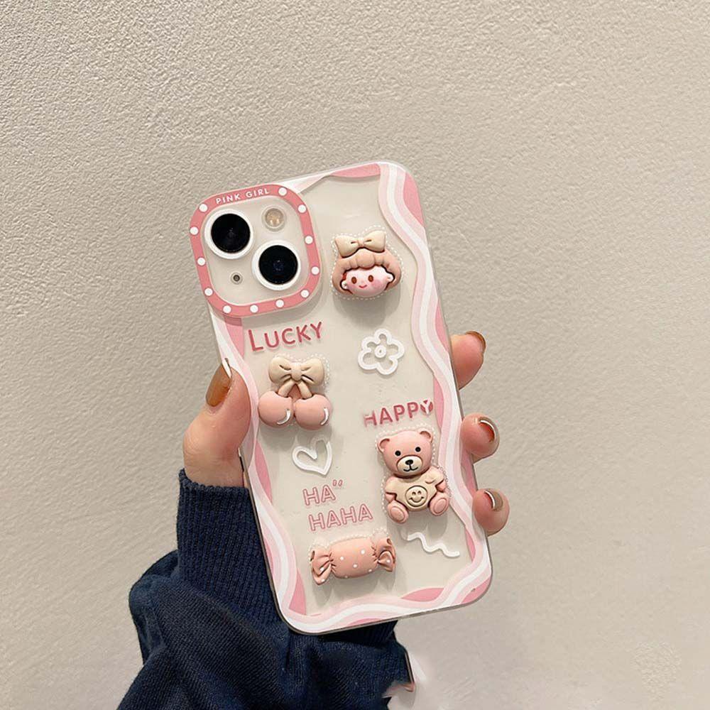 Ốp Điện Thoại Mềm Trong Suốt Họa Tiết Gấu QUINTON Dễ Thương Cho iPhone 13Pro Max 13