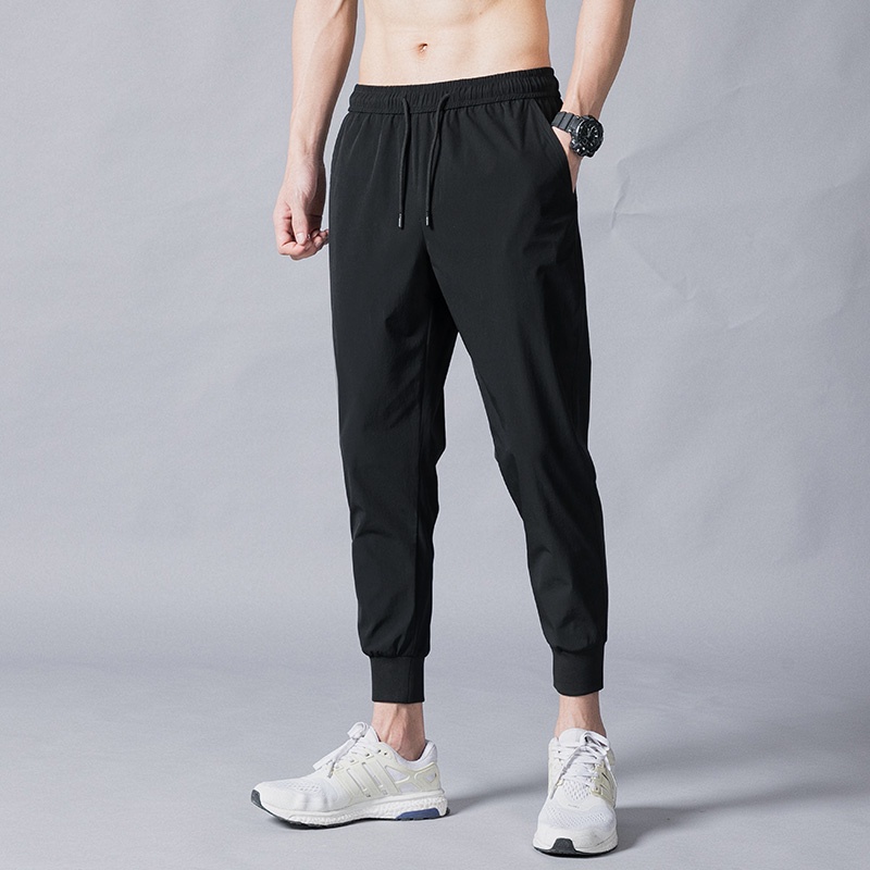 Quần Legging Thể Thao Chất Liệu Lụa Lạnh Nhanh Khô Cao Cấp Cho Nam