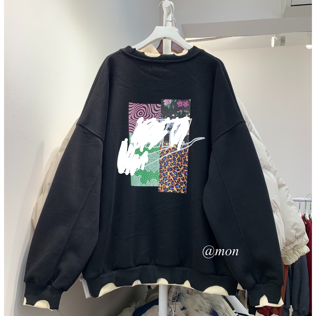 2101099 Áo sweater nỉ bông holiday - áo nỉ bông dày form oversize thời trang ulzzang | BigBuy360 - bigbuy360.vn