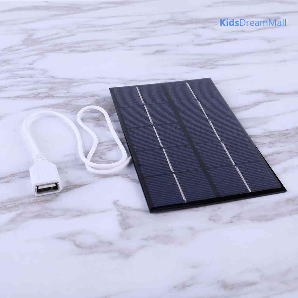 Tấm Sạc Năng Lượng Mặt Trời 5W 5V Polysilicon + Phụ Kiện Đi Kèm