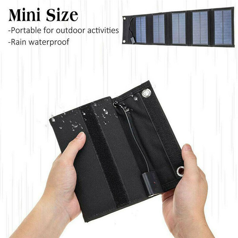 Tấm Sạc Pin Năng Lượng Mặt Trời 70W USB 5V Chống Thấm Nước Gấp Gọn Dành Cho Đi Bộ Đường Dài