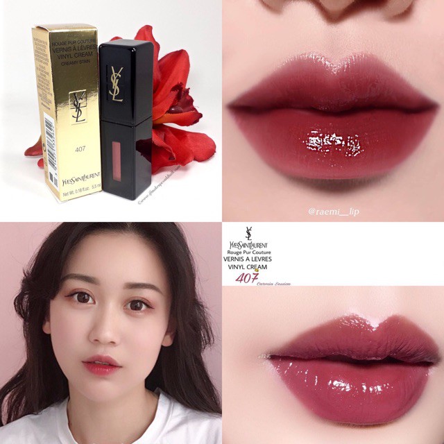 [Hàng Cao Cấp] Son Kem YSL Vinyl Creamy Lip Stain Màu 407 - Fairy Beauty Shop