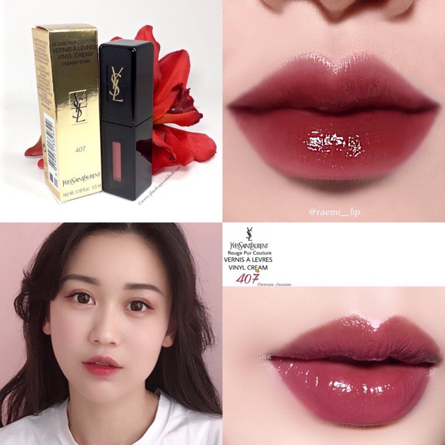 Son kem YSL Vinyl Cream Lip Stain, Chất tạo nhũ Tạo hiệu ứng nhũ cho môi, không gây khô hay bong tróc !