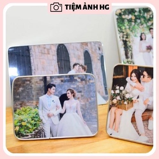 Khung ảnh để bàn gỗ lụa bo viền theo yêu cầu, in khung ảnh để bàn, treo tường